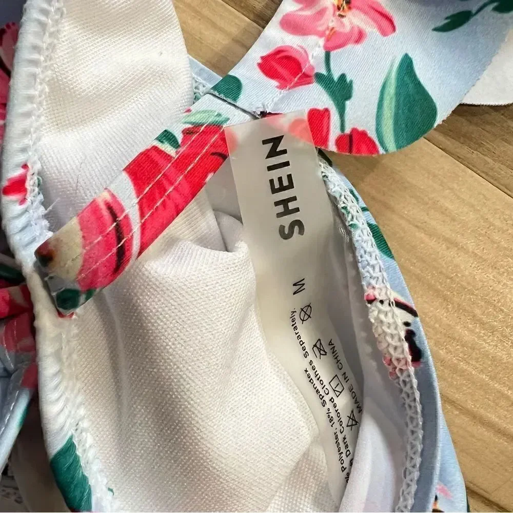 Shein Two Piece Floral Ruffle Bikini Women’s Medium